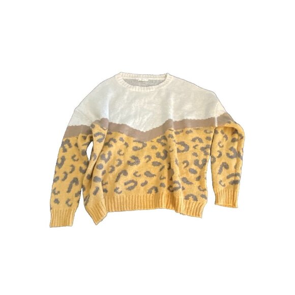 Easel Cheetah Crewneck Sweater small - Picture 1 of 3